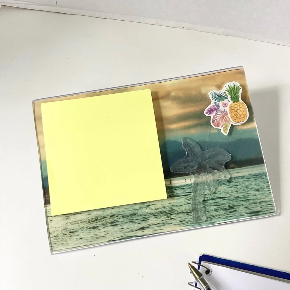 Hand Crafted Notepad Holder Office Desk Dorm Decor Beach